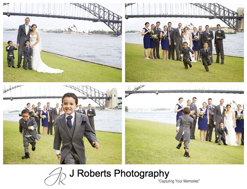 Bridal party with little page boys - sydney wedding photography